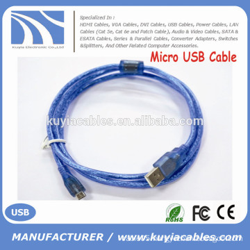 Good quality Blue Micro USB Cable Charging and Data transport